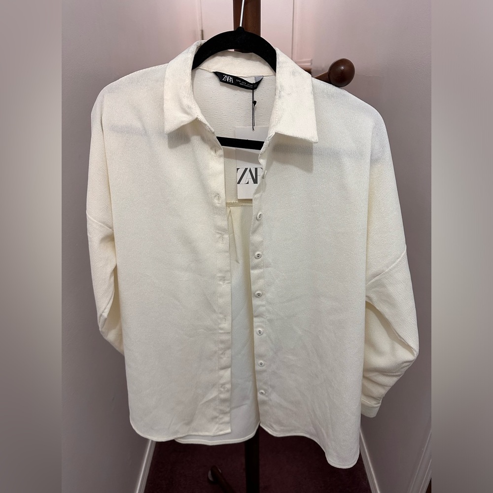 Zara Oversized Ribbed Overshirt with Pockets